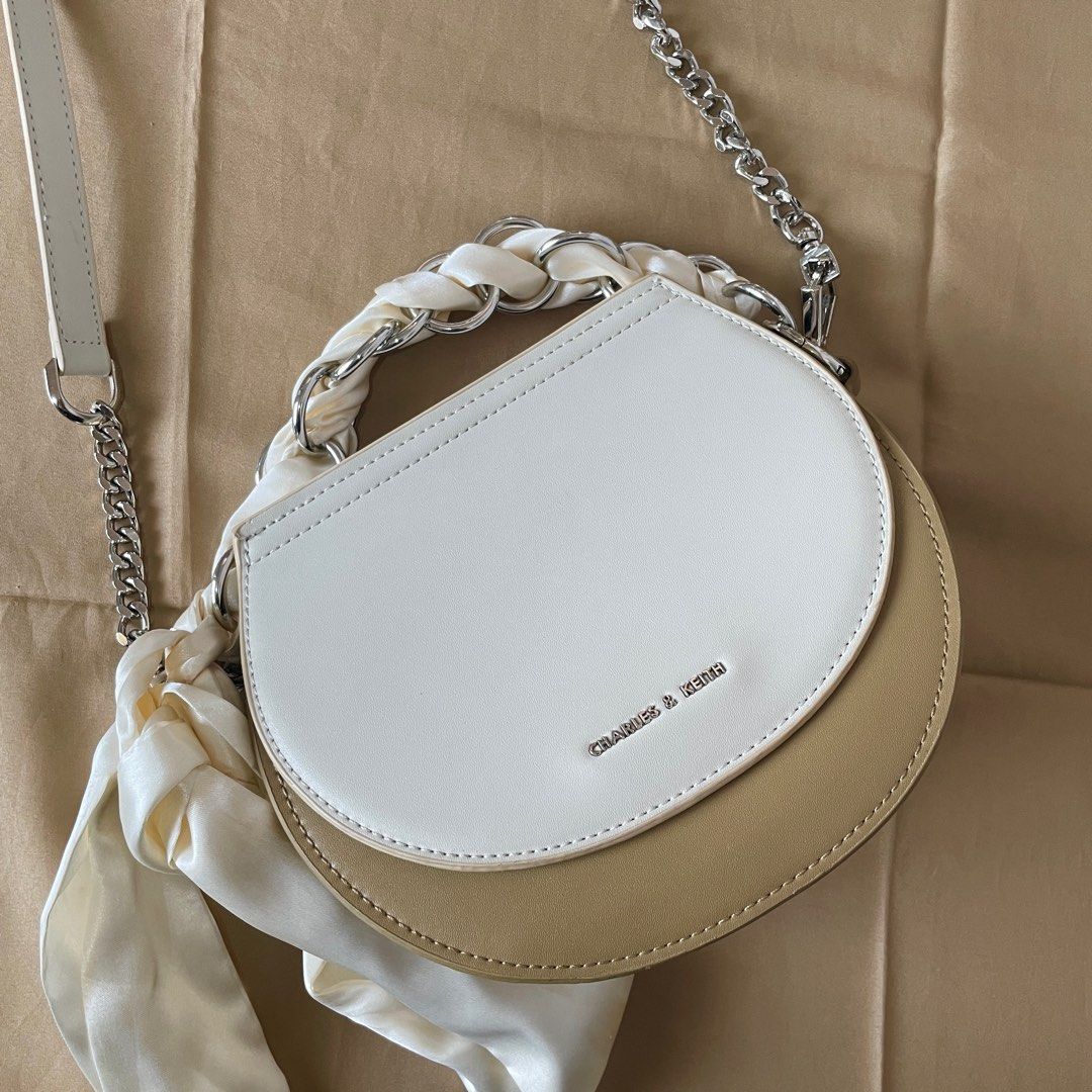 Charles Keith Satin Scarf Semi Circle Bag