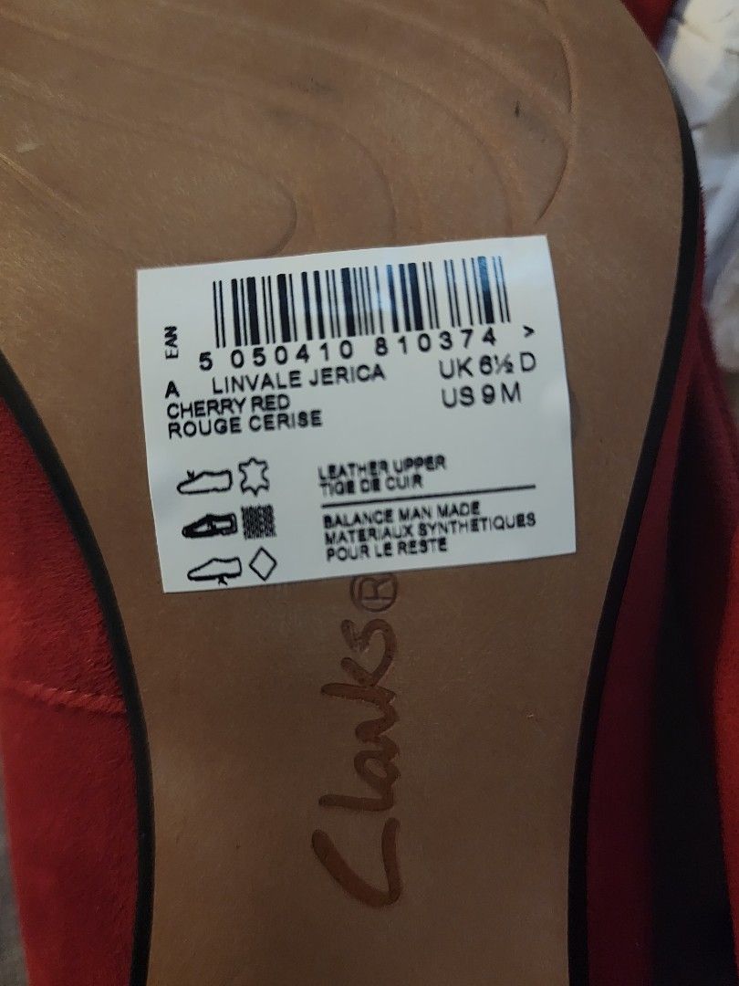 clarks red heels
