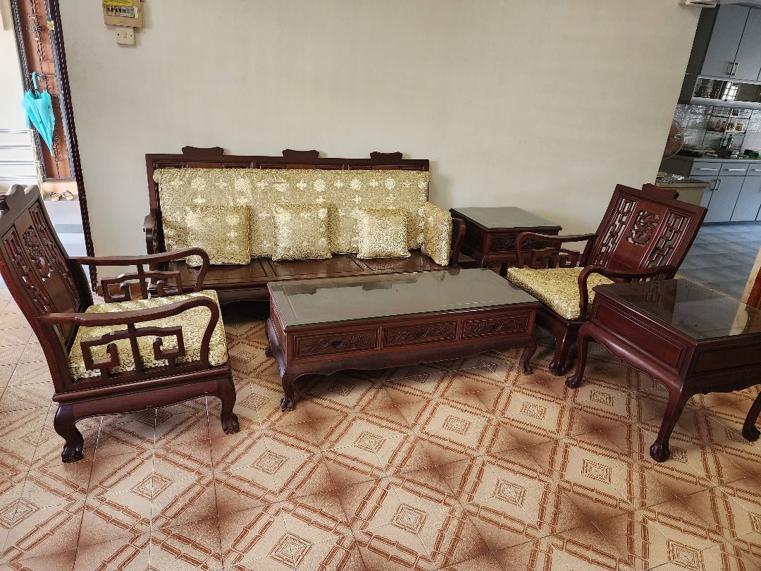 Classic Wooden Sofa Complete Set Furniture Home Living Sofas On Carou