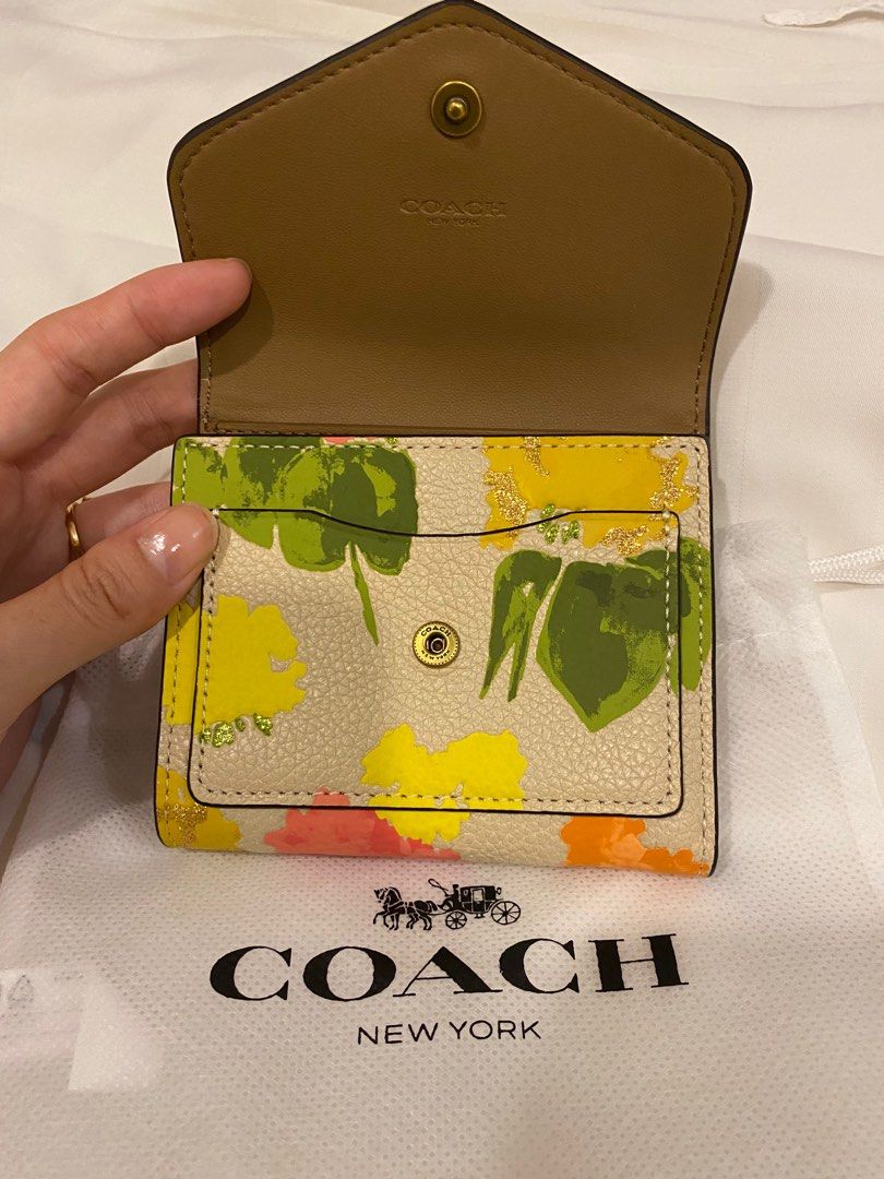 Coach yellow flower purse best sale
