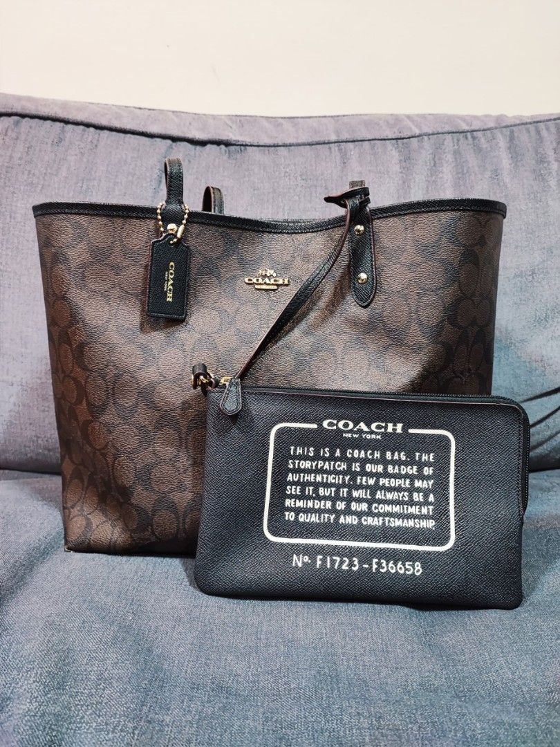 Coach signature reversible city tote cheap