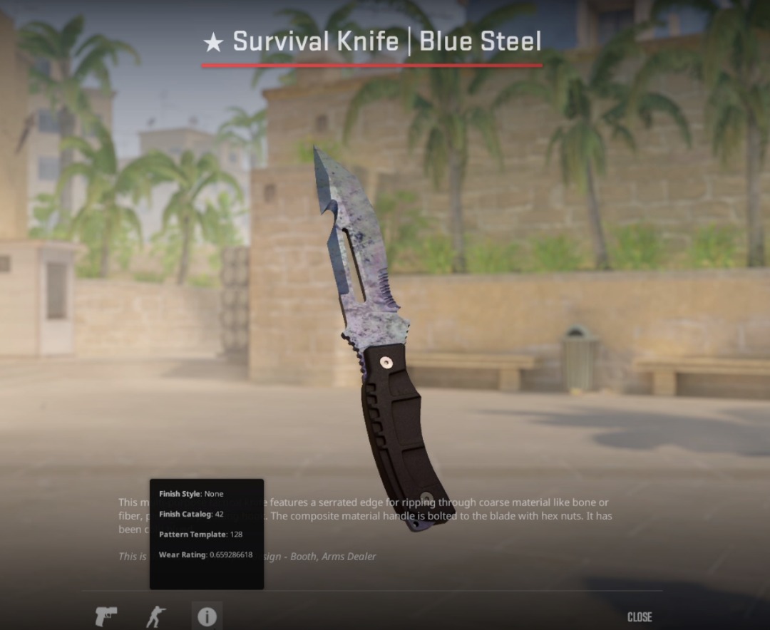 CS2/CSGO Survival Knife Blue Steel BS, Video Gaming, Gaming