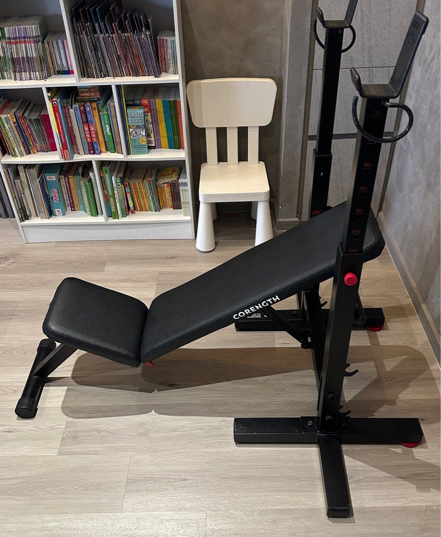 Decathlon bench best sale press bar