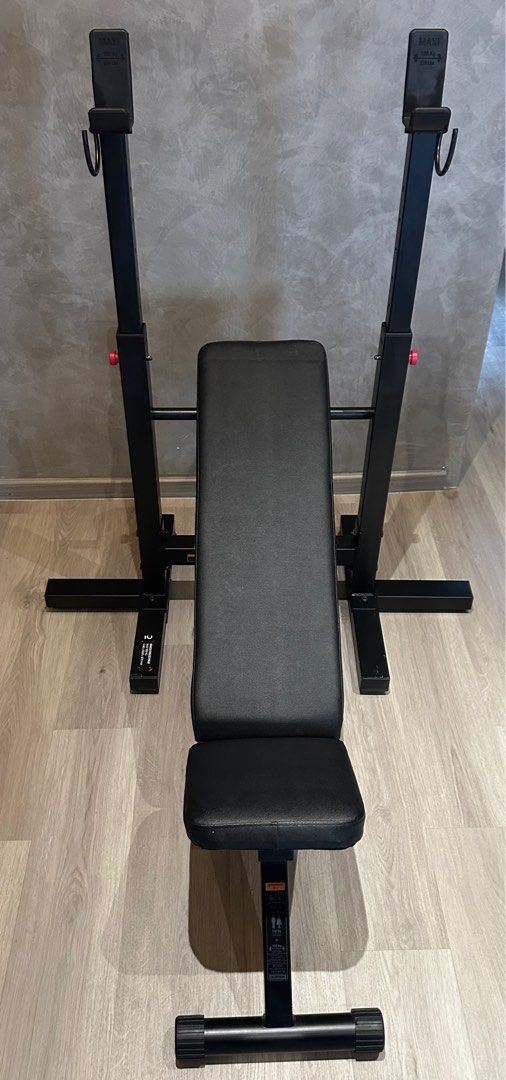 Decathlon Foldable Incline Bench Press 1.55m bar bell 7.75kg