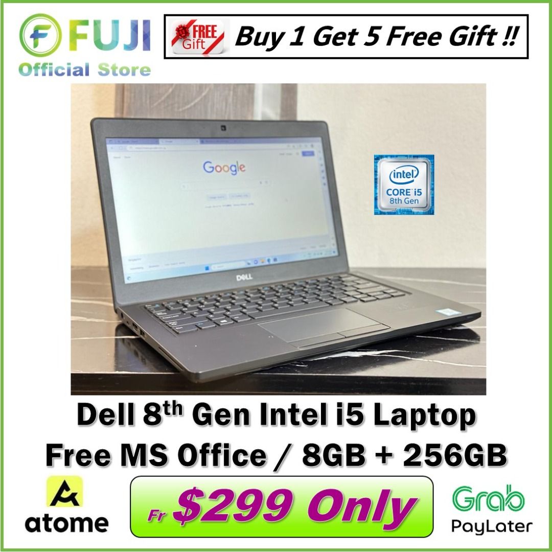 Dell 8th Gen Intel i5 Laptop 16GB RAM 256GB SSD Win 11