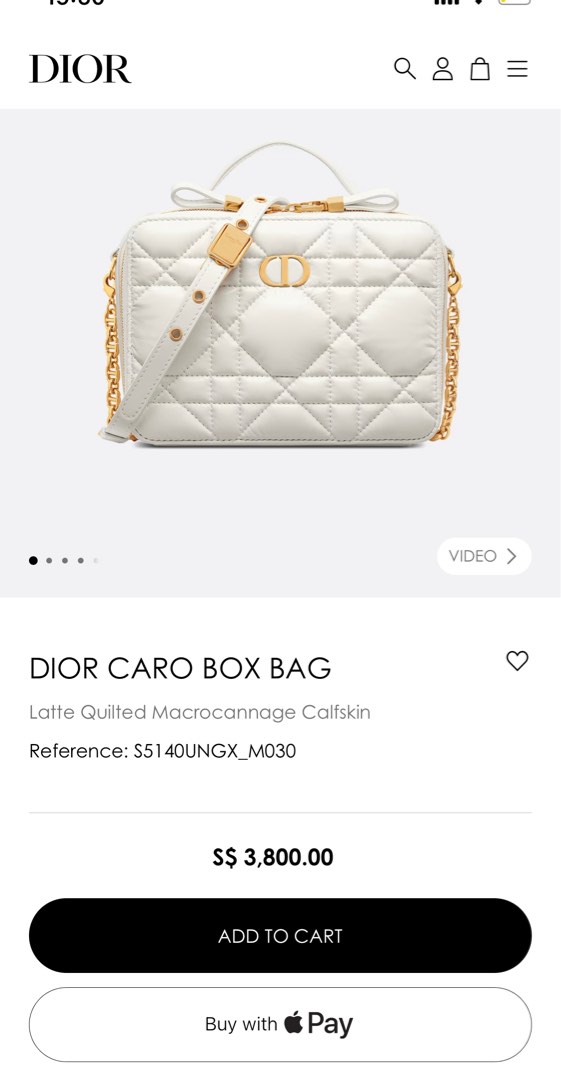 Dior Caro Box Bag Latte Quilted Macrocannage Calfskin