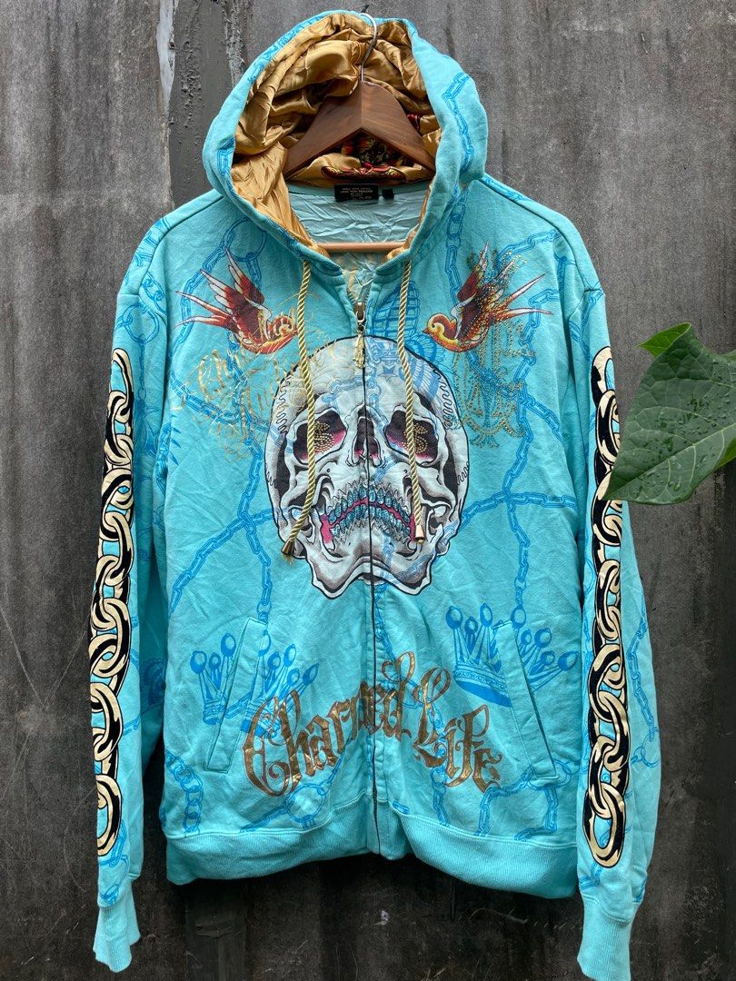 Christian Audigier Zip Hoodie Men s Fashion Coats Jackets and