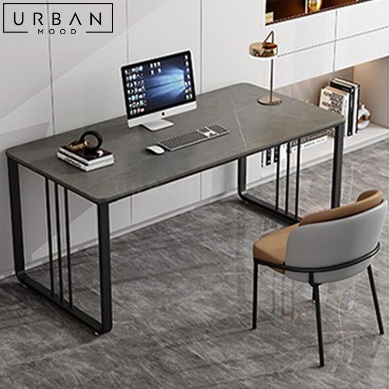 EMALI Modern Sintered Stone Study Table, Furniture & Home Living ...