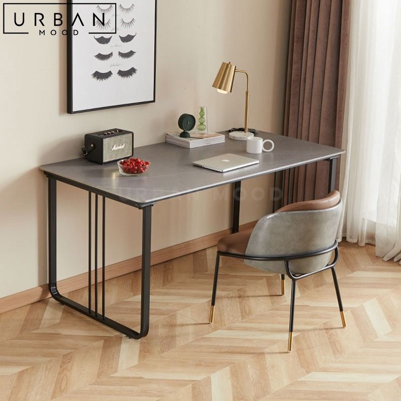 EMALI Modern Sintered Stone Study Table, Furniture & Home Living ...