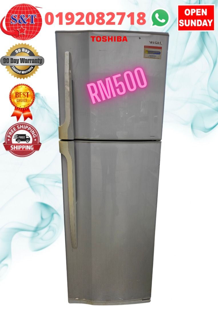 FRIDGE DOUBLE DOOR TOSHIBA, TV & Home Appliances, Kitchen Appliances