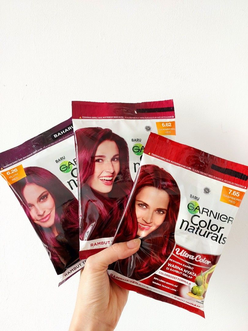 Garnier Hair Dye Colour Raspberry Cranberry Plum Red Sachet, Beauty