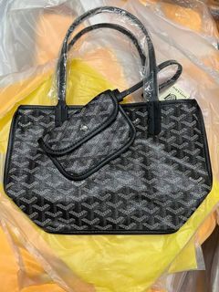 GOYARD ANJOU LARGE REVERSIBLE TOTE BAG BLACK, Women's Fashion