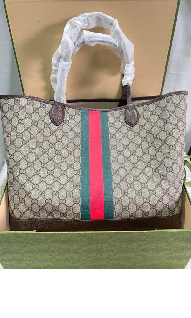 Gucci Large Black GG Supreme Monogram Reversible Tote