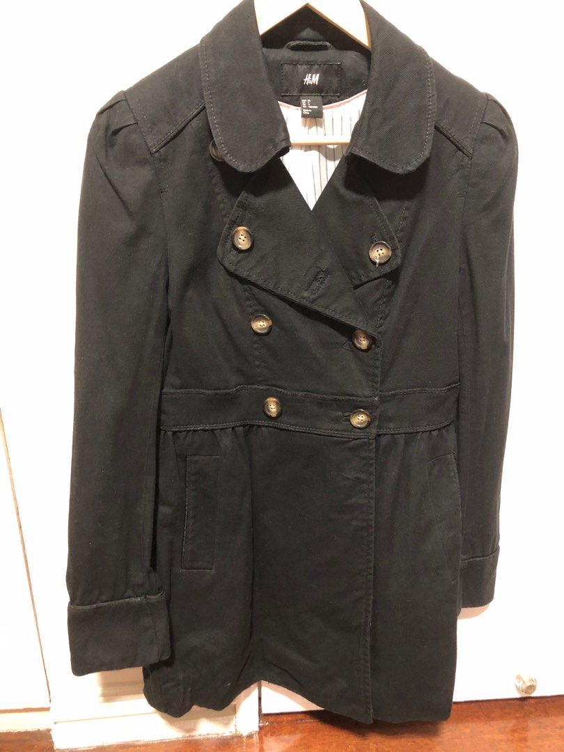 H M cotton double breasted midi trench coat Women s Fashion Coats Jackets and Outerwear on Carousell