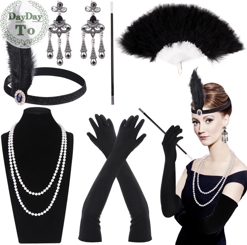 Halloween costume women 1920s Flapper Costume Accessories Set
