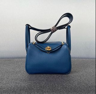 Deal. Only SGD14,xxx! BNIB Mini Lindy in Vert Yucca GHW Clemence leather B  stamp