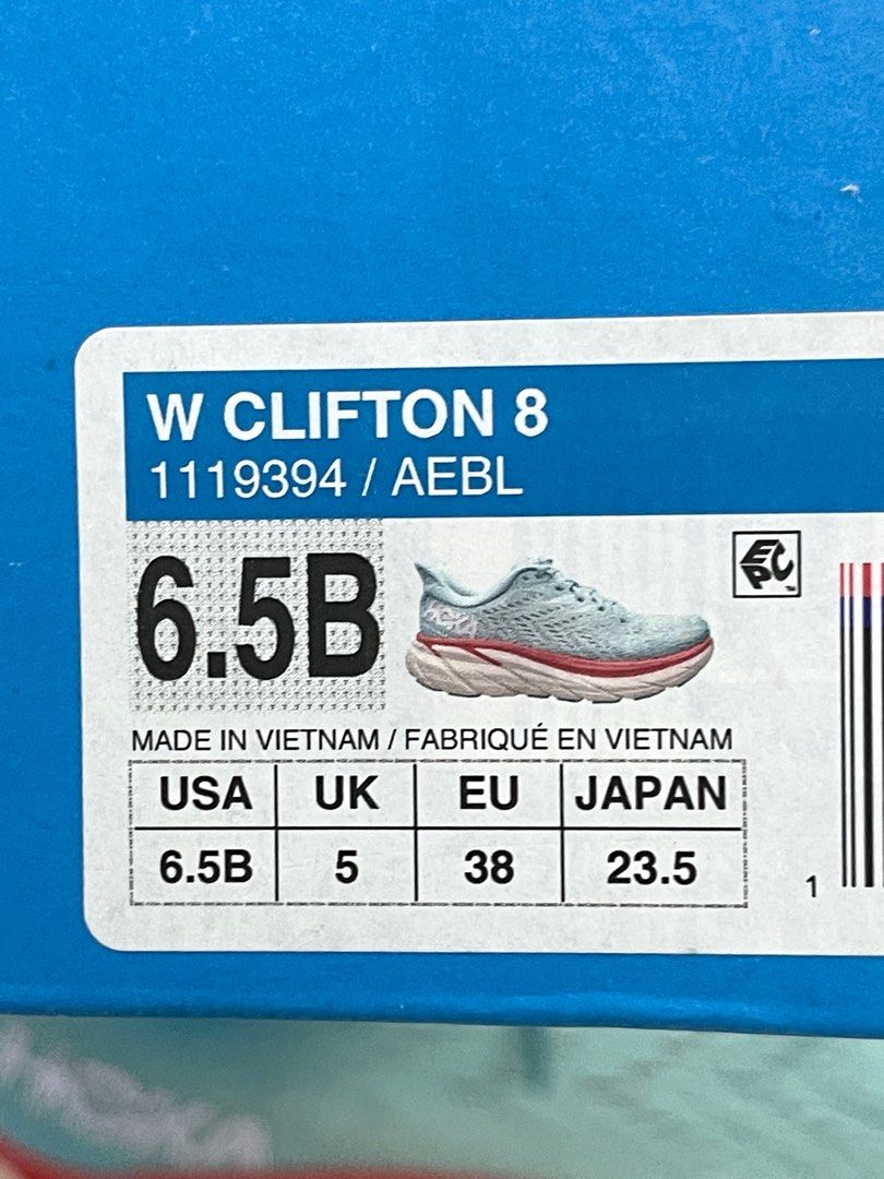 Hoka Clifton 8 Womens US6.5/23.5cm, Women