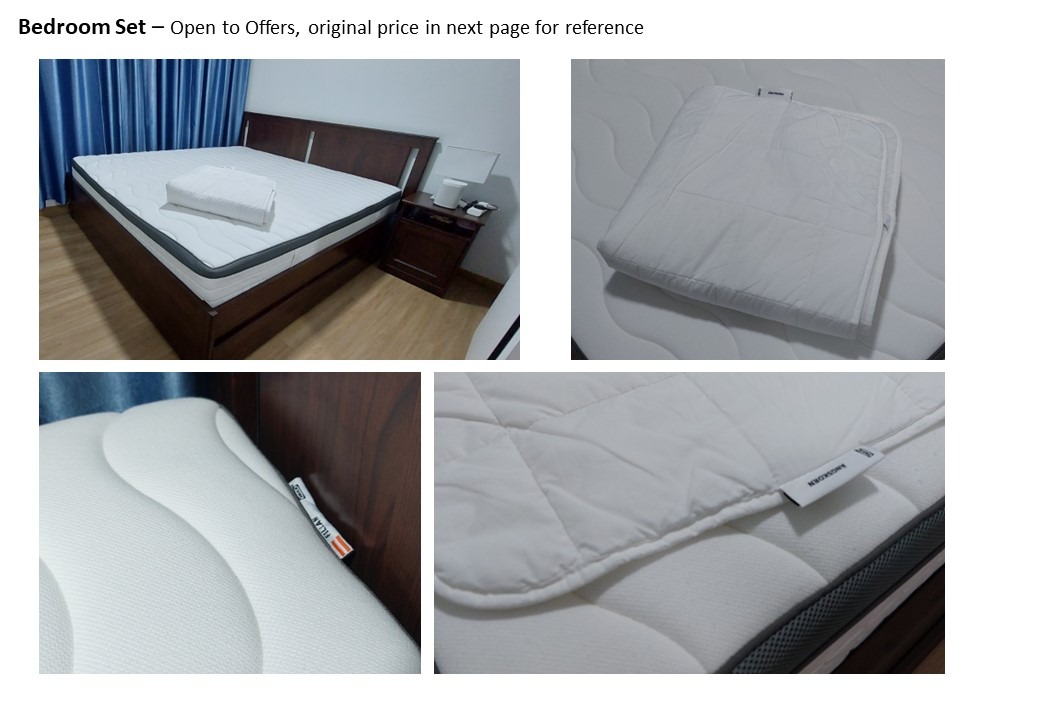 IKEA Songesand Bed and Fillan King Size Bed Mattress with Protector