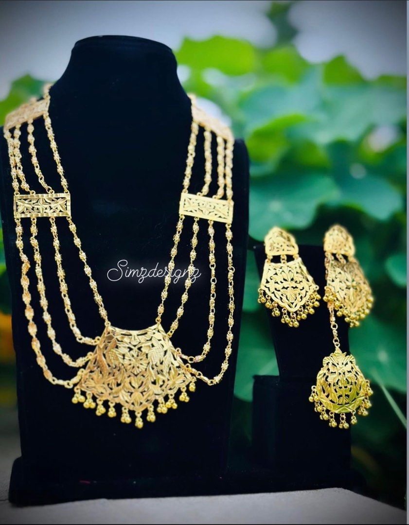 Indian Jewellery 1gram gold pleated Raati Haar Set