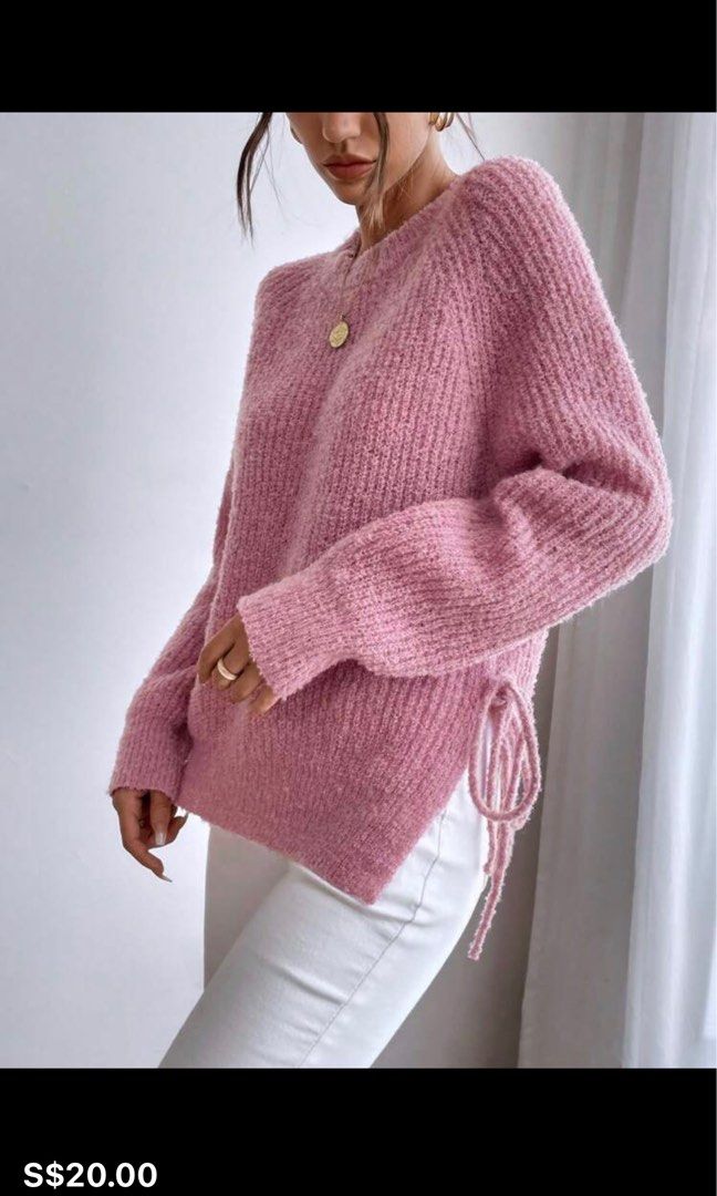 Shein pink sweater new arrivals