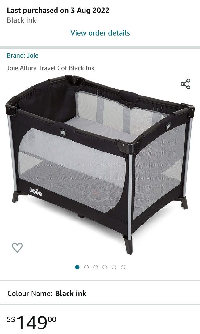 Joie travel shop cot allura