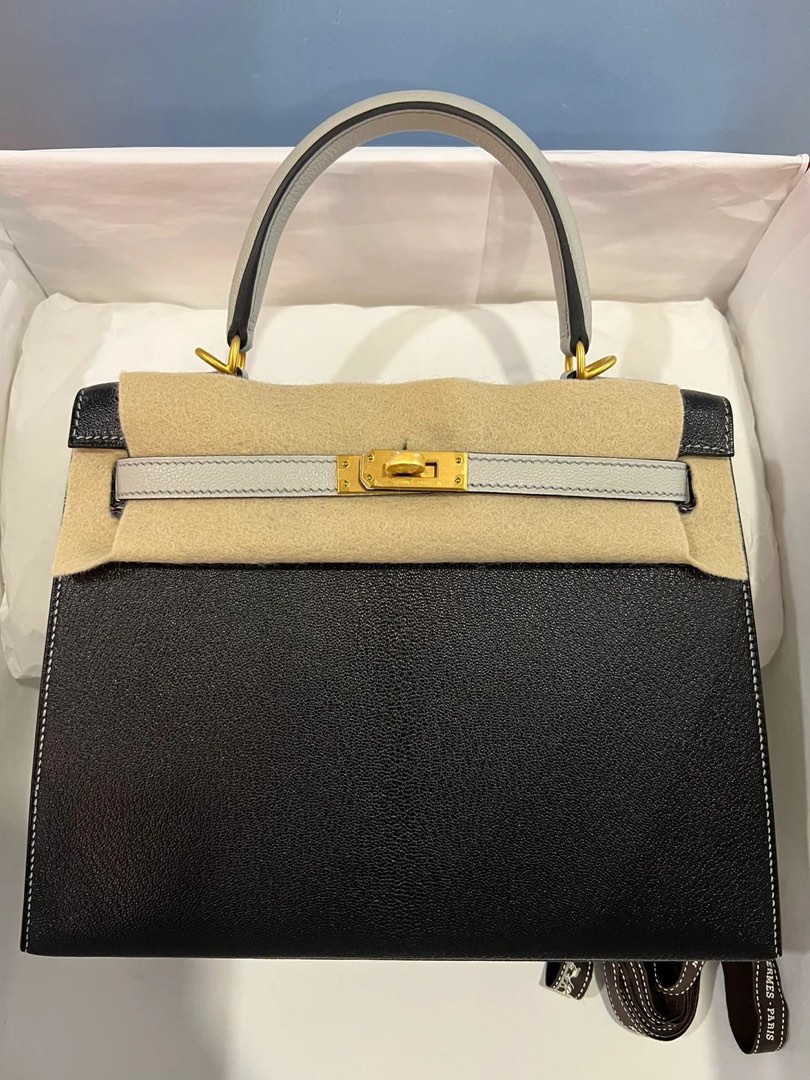 Hermes Kelly 25 HSS Sellier Rouge Casaque Chevre Brushed Gold