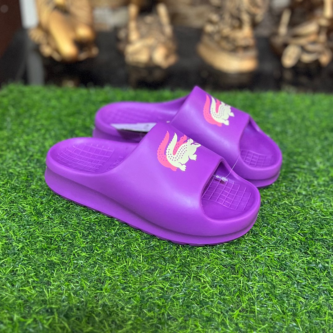 Lacoste Serve Slides (Purple), Women's Fashion, Footwear, Flats