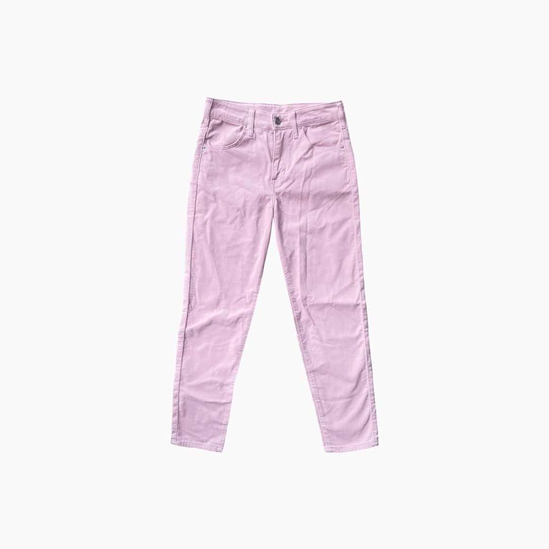 LEE 90s baby pink corduroy vintage high waisted tapered trousers