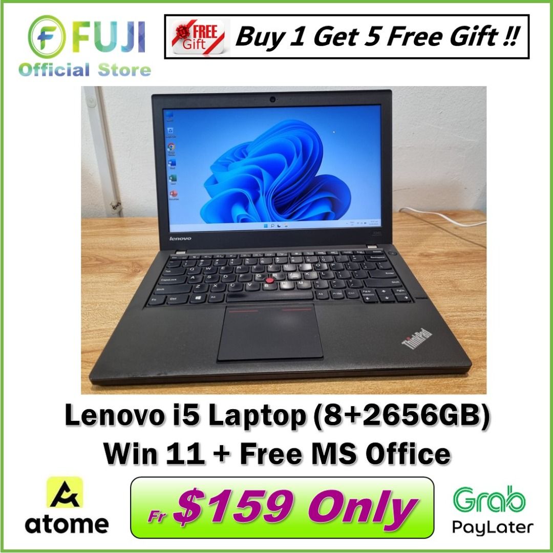 Lenovo Intel i5 SSD Laptop 4th Gen 8GB RAM 256GB SSD Fast Boot Up Windows 11 Free MS Office Cheapest Deal Now Same Day Delivery