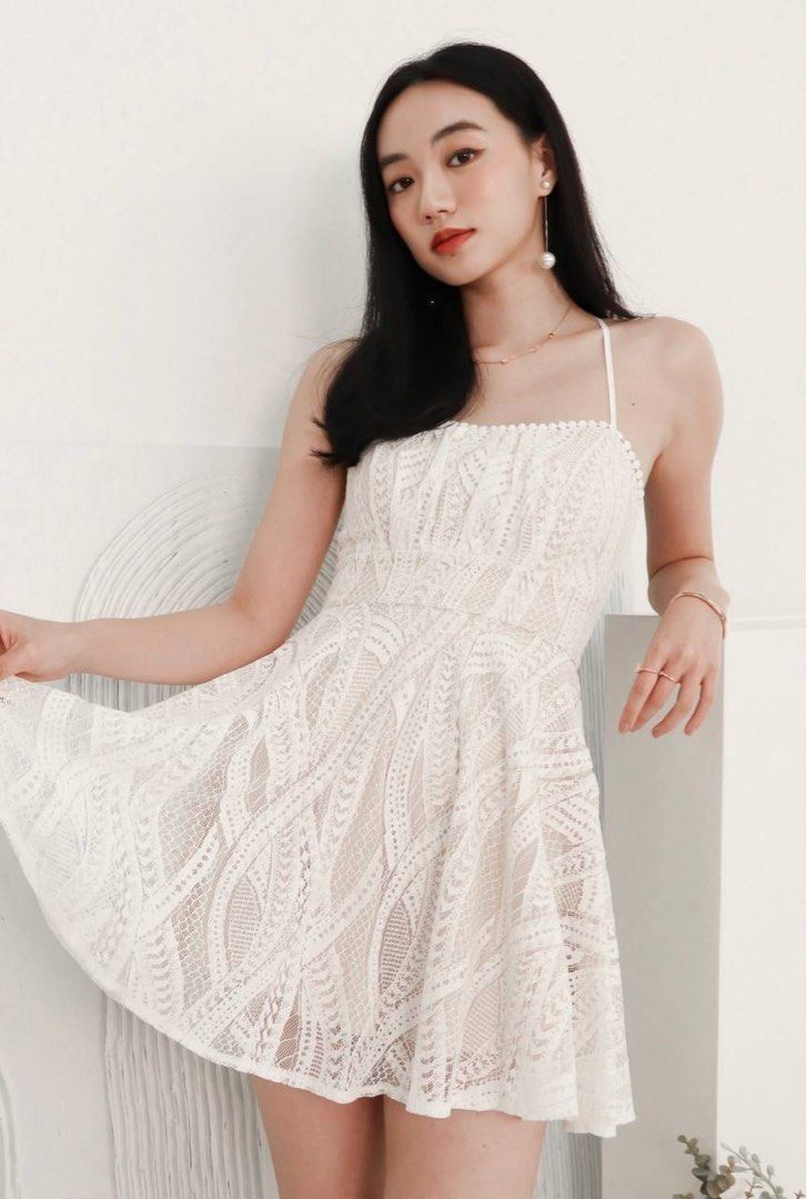 Girls white sales lace dress