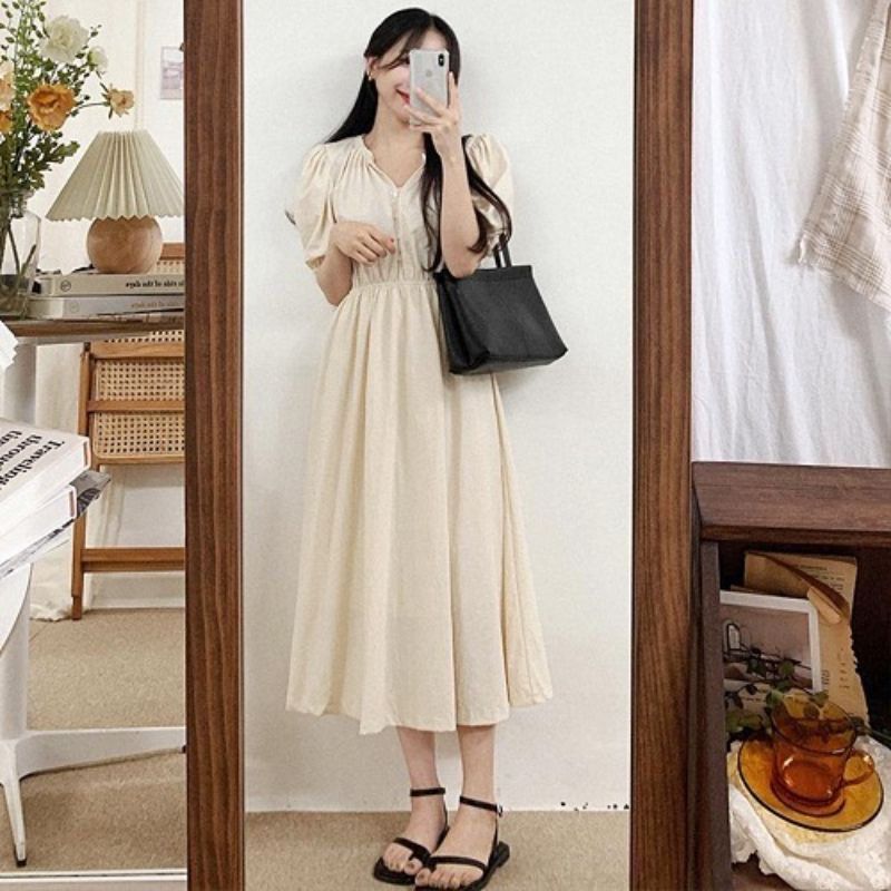 Korean shop linen dress