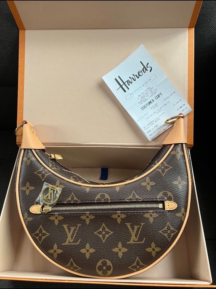LOUIS VUITTON Loop classic old flower printed chain shoulder strap