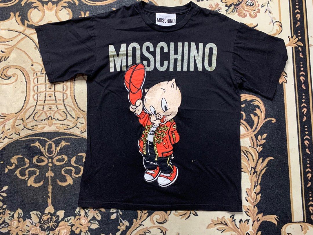 Moschino Pig Logo T-shirt in Black