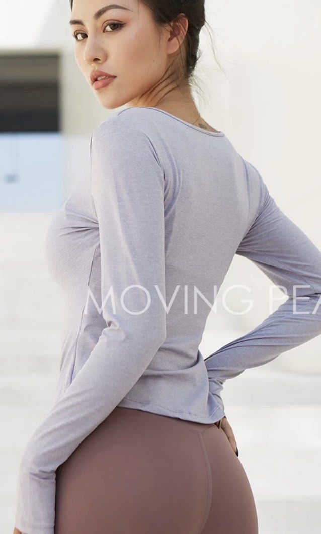 Moving peach purple yoga top