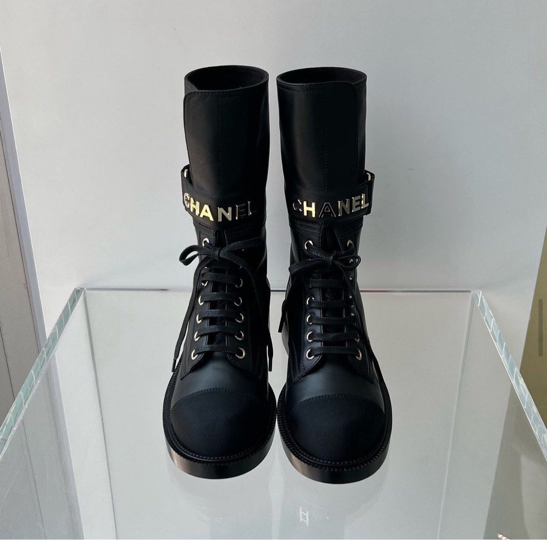 NEW Chanel 21B G37808 High Boots Black Lghw Luxury Sneakers