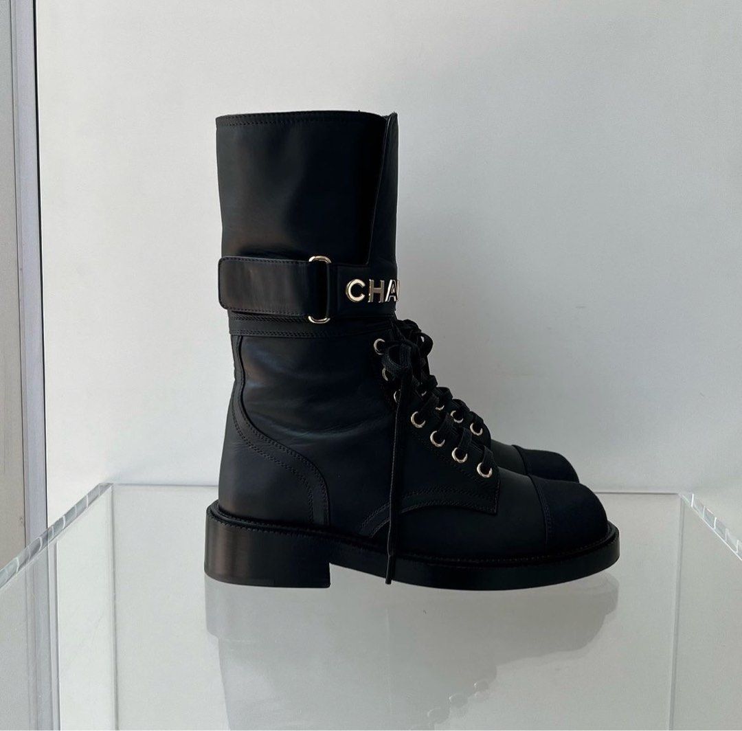 NEW Chanel 21B G37808 High Boots Black Lghw Luxury Sneakers