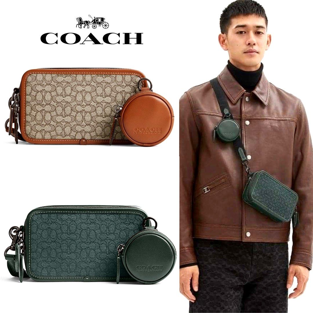 COACH Slim Billfold In Micro Signature Jacquard in Brown for Men