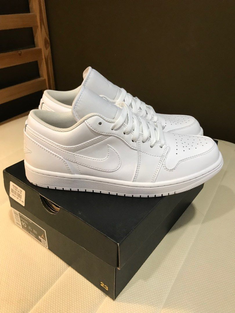 All white low top top jordans