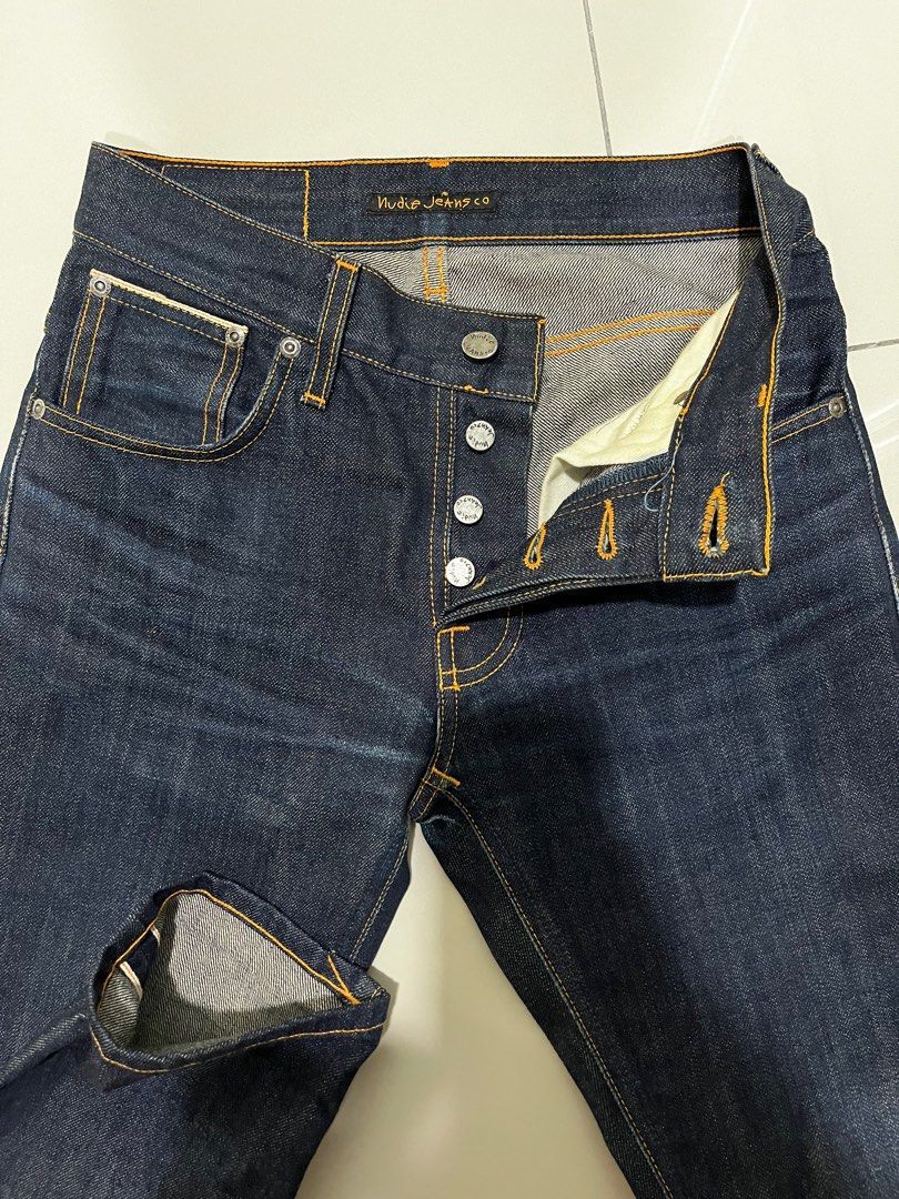 Nudie Jeans Grim Tim Dry Selvage, Men's Fashion, Bottoms, Jeans on