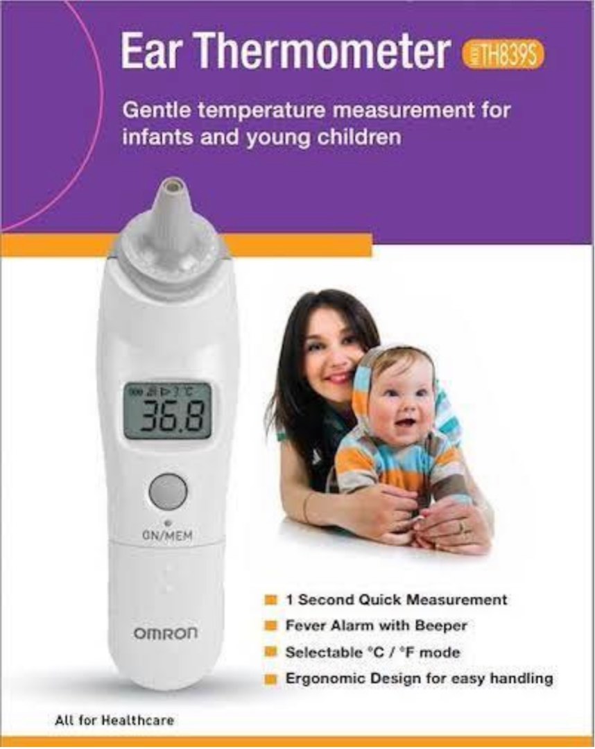 Omron Ear Thermometer, Health & Nutrition, Thermometers on Carousell