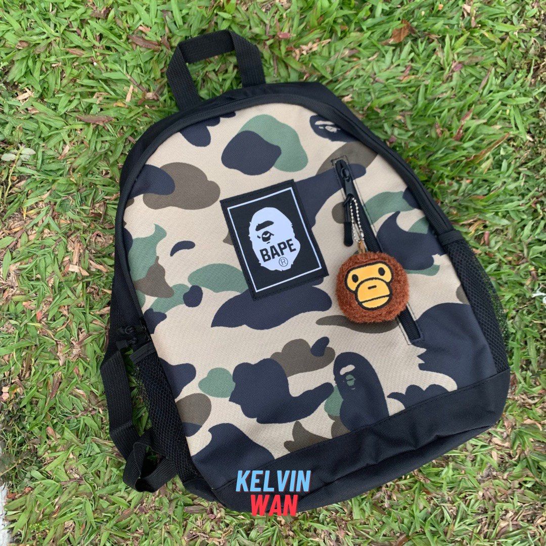 Original Bape Camo Baby Milo Backpack, Men's Fashion, Bags, Backpacks