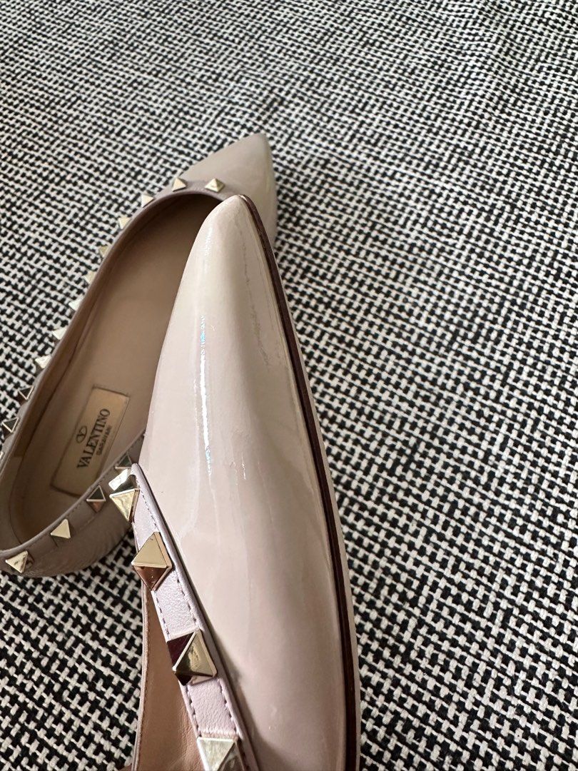 White valentino flats best sale