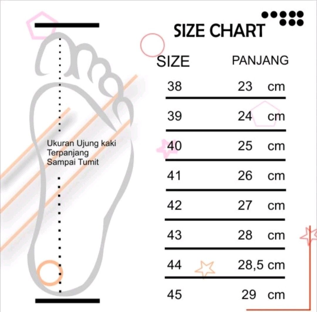 Size chart sandal store eiger