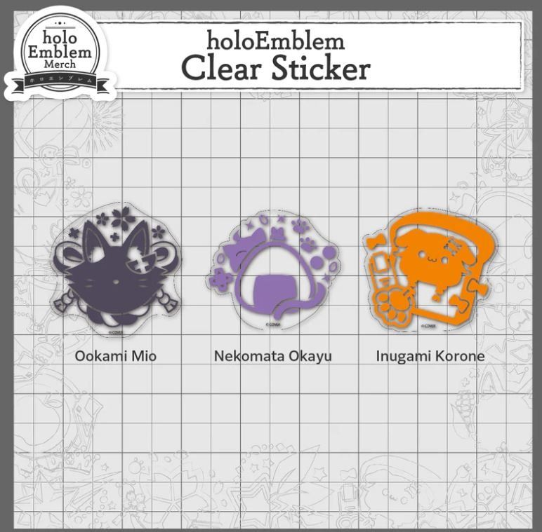 [PO till 31 Oct 2023] Hololive holoEmblem Clear sticker Sora Roboco ...