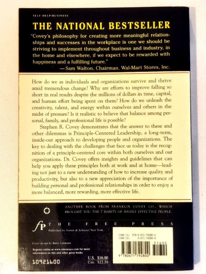 Principle centered Leadership Give a man a fish and you feed him for a ...