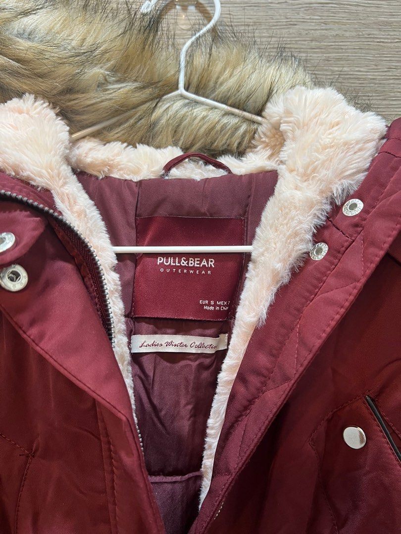 Pull and bear red coat sale