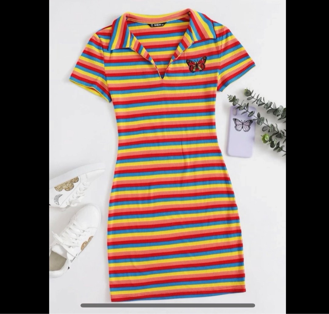 Rainbow stripe dress shop