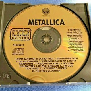 Rare '93 Gold Signature Edition METALLICA Music CD