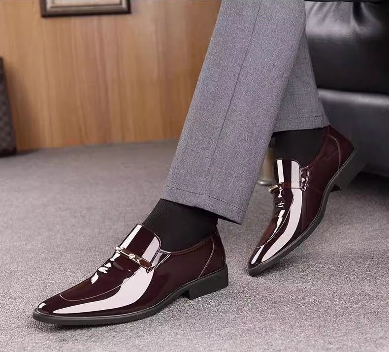 Mens dress top shoes shiny