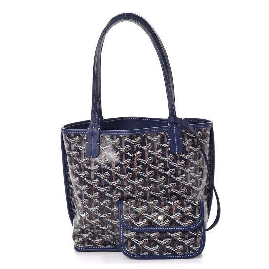 Goyard Anjou Mini Navy Blue, Luxury, Bags & Wallets on Carousell